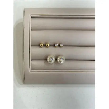 Conjunto de Brincos Folheado a Ouro