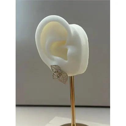 Brinco Folheado a Ouro Branco