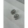 Brinco Fixo Oval Em Relevo Listrado Detalhado 34.4Mm