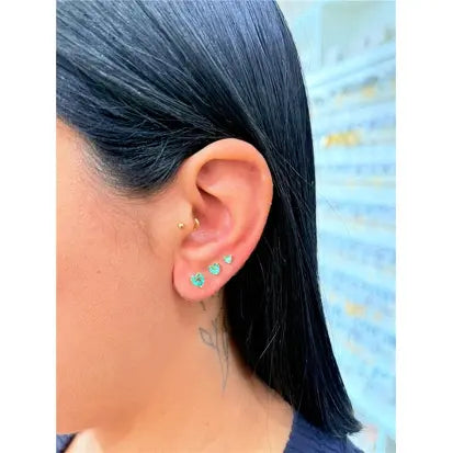 Conjunto de Brincos Folheado a Ouro