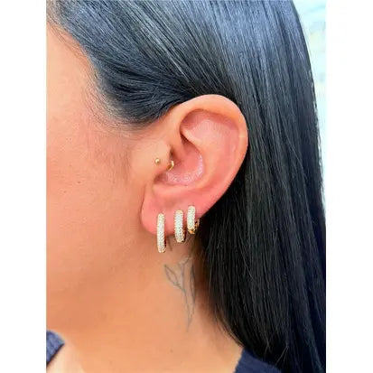 Conjunto de Brincos Folheado a Ouro